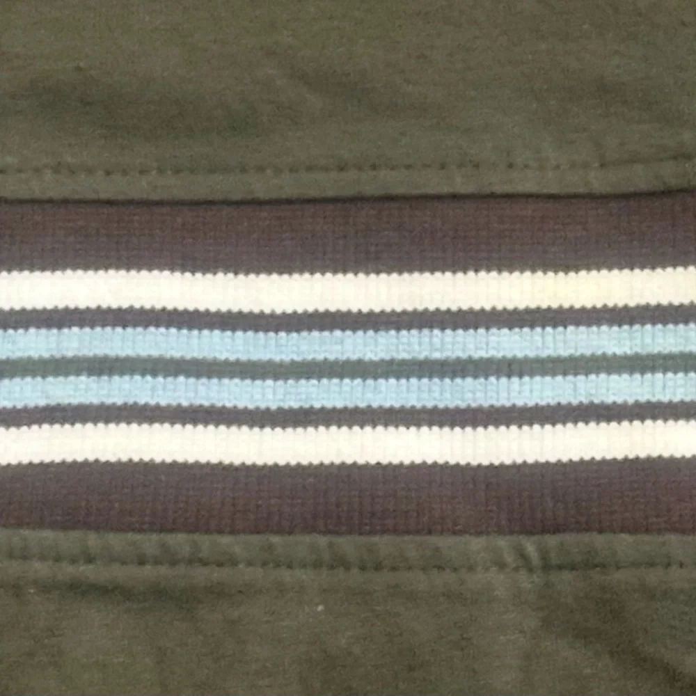 💞 New Baby & Toddler Boys Size 3T Olive Green Long Sleeve Shirt With Knit Stripe